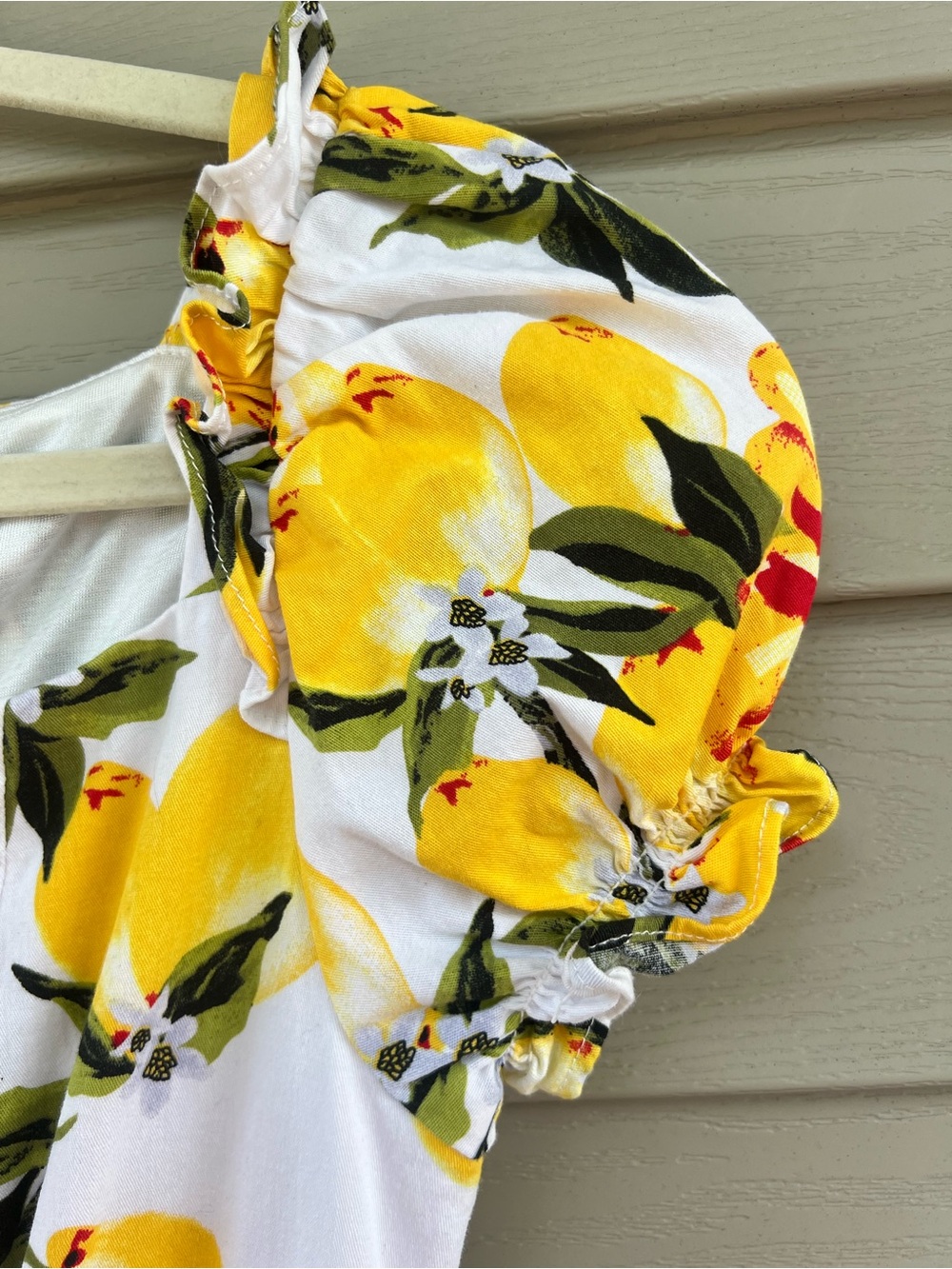 Hanpce’irs Retro Lemon/Floral Dress : Ruffle trim : Small puff Sleeve Size M - Picture 7 of 14